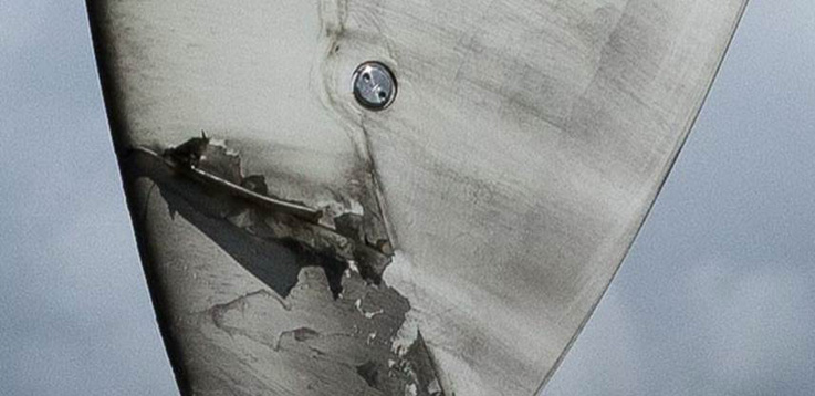 Close up image of turbine blade